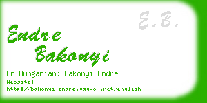 endre bakonyi business card